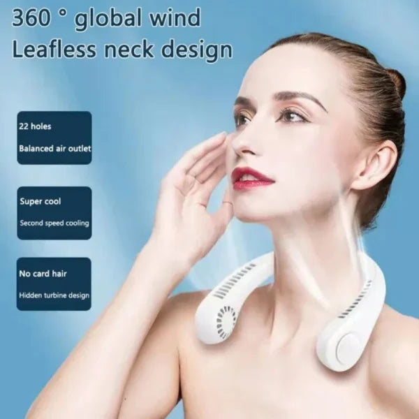 Neck Fan With High Wind 3 Speed Adjustable Usb Charging Portable